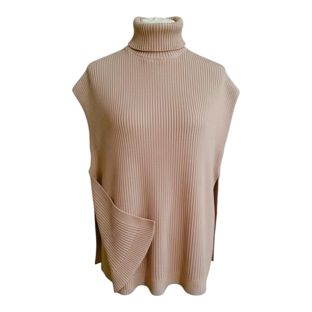 Elise Sleeveless Angora Mohair Turtleneck Sweater Vest Mauve M Quiet Luxury Glam